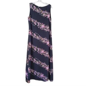JONES NEW YORK Women's Maxi Dress Floral Print 100% Silk Size 12  Y2K Winsigoth